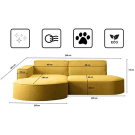 kaiser möbel Ecksofa Gelb, Links