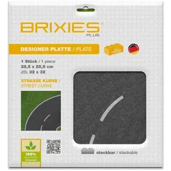 BRIXIES® Bodenplatte 32 x 32 cm Straße Kurve