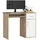 abamihome Akord Pin In Der Farbe Sonoma-eiche Schublade, Front Weiß Holzwerkstoff, Nachbildung, Holz Optik, 3 Fächer, 1 Schubladen, Rechteckig,Rechteckig, 90x74x50 cm, Arbeitszimmer, Schreibtische, Computertische