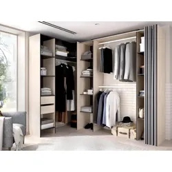 Kleiderschrank Kleiderschranksystem - B. 164/234 cm - Eichefarben  & Anthrazit - DORIAN
