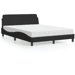 Bett mit Matratze Schwarz 140x200 cm Samt