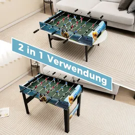 Fantask COSTWAY Tischkicker, Kickertisch inkl. 14 Kicker und 2 Bällen, Punktezähler & abnehmbaren Beinen, Spieltisch für Erwachsene und Kinder, Tischfußball für Spielzimmer, Bar... Braun