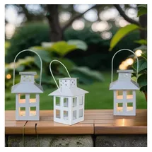 Marrakesch Orient & Mediterran Interior 3er Set Skandinavisches Design Mini Laterne Skagen Weiss