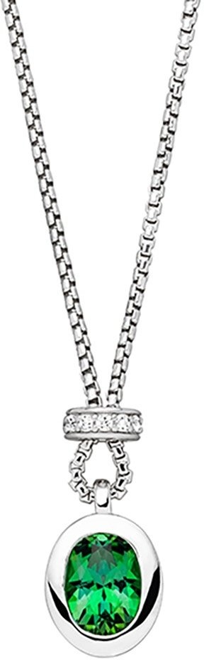 Viventy 783798 Damen-Silberkette mit Grünem Stein