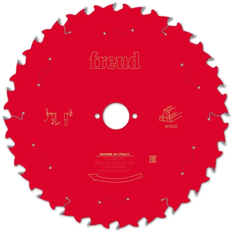Freud Kreissägeblatt für Holz 254x2,6/1,8x30mm 24 Zähne FR24W001T