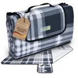 Beautissu Picknickdecke Grau 200 x 200 cm