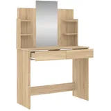 vidaXL Schminktisch, mit Spiegel Sonoma-Eiche 96x39x142 cm