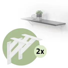 ML-Design 4 Stück Regalhalterung 18 x 18 cm Weiß Aluminium Schwebende