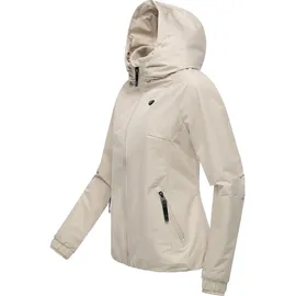 Ragwear Wasserdichte und atmungsaktive Damen Übergangsjacke leichte kurze Funktionsjacke mit Kapuze Dizzie Tech YOUMODO Bone025 Gr. XXL (44), bone, Obermaterial: 100% Polyester.