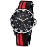 REGENT Kinderuhr 5 Bar Wasserdicht Schwarz/Rot Ø 36 mm