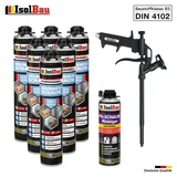 Brunnenschaum 6 x 750ml Bauschaum 1 x Reiniger Schaum Pistole Montageschaum
