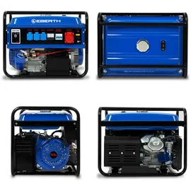 Eberth 5500 Watt Notstromaggregat Stromerzeuger Stromaggregat mit E-Start, 13 PS Benzinmotor, 4-Takt, 3-Phasen, 1x 400V, 3x 230V, 1x 12V, AVR