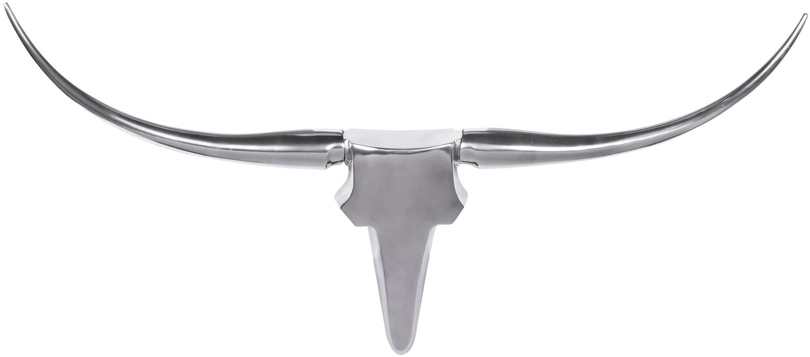KADIMA DESIGN Deko Geweih Bull M in Silber, 100x40x6cm, Aluminium, Einzigartig durch Handarbeit - Einfache Montage