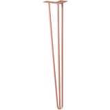 Wagner Möbelbein/Tischbein/Möbelfuß - Hairpin Leg Retro Style - Stahl Kupfer, 12 x 12 x 71 cm, Bein konisch/schräg verlaufend, integrierte Anschraubplatte - 12827401
