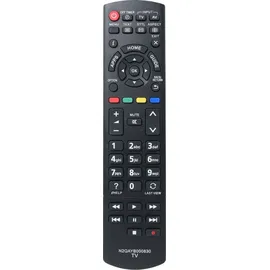 azurano Fernbedienung für PANASONIC N2QAYB000830 - Ersetzt auch N2QAYB000840 - TX-L24XW6 TX-L32BL6B TX-L39E6BK TX-39ASW504 TX-L42E6EK TX-42AS500E ... - Schwarz
