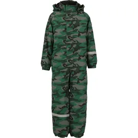ZigZag Schneeoverall "Tower", Kinder, Gr. 116, EURO-Größen, grau (dunkelgrün, grau), 100% Polyester, lang, Overalls, mit wasser- und winddichter TPU-Membran