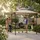 Tectake Grillpavillon 3,16 x 1,5 m inkl. 2 Seitenteile Beige