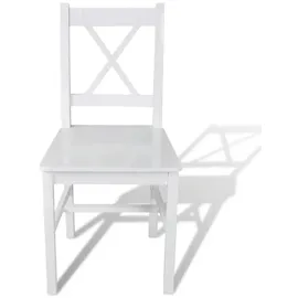 vidaXL Esszimmerstühle 4 Stk. Weiß Kiefernholz
