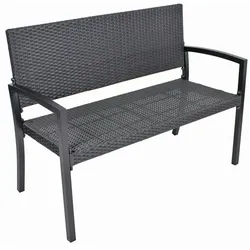 Parkbank Gartenbank Sitzbank Bank Garten Terrasse Park Kunststoff Schwarz