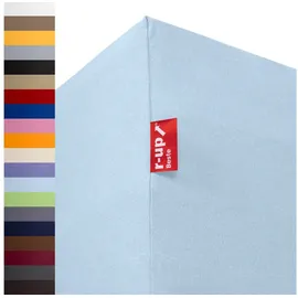 r-up Spannbettlaken Baumwolle-Elasthan 90 x 200 - 100 x 220 cm hellblau