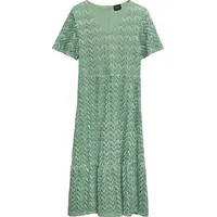 s.Oliver Midikleid Ajourmuster Grün L