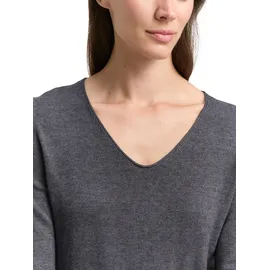 Tom Tailor Front Logo Coin Pullover Mit V-ausschnitt Evident Anthracite Melange M