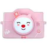 AYUNJIE Kinder Digitalkamera HD Cartoon Video Kleine SLR Dual Kamera Mini Spielzeug, 1080P 40MP Kinder Digitalkamera, 2 Zoll Bildschirm Anti-Drop Kinder Kamera mit MP3 Player Funktion (Rosa)