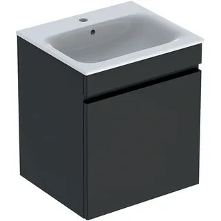 Geberit Renova Plan Möbel-Waschtisch-Set 501914JK1 55x62,2x48cm, Korpus/Front lava matt/Waschtisch weiß