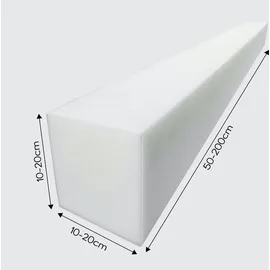 sunnypillow Schaumstoffstreifen Matratzenverlängerung aus Schaumstoff Polster Zuschnitt 10 x 20 x 200 cm RG 14/18 Matratzenausgleich in vielen Gr...