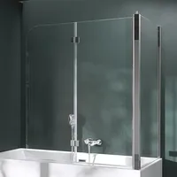 Mai & Mai Duschwand für Badewanne Badewannenfaltwand 6mm Sicherheitsglas mit NANO-Versiegelung Duschabtrennung Badewannen-Aufsatz Wandanschlag links BTH: 70x120x140cm