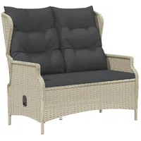 VidaXL Gartenbank 2-Sitzer mit Kissen Poly Rattan