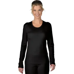 Longsleeve TRIGEMA "TRIGEMA Sportshirt aus Merinowolle", Damen, Gr. S, schwarz, 80% Wolle (Merinowolle), 20% Polyamid, sportlich, Langarm, Shirts