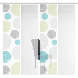 VISION S Schiebegardinen Borden halbtransparente Bambusoptik 260x60, Schiebevorhang 4er Set Digitaldruck