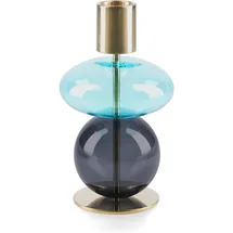 Holmegaard Kerzenständer Bubble Glas hellblau/smoke