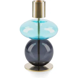 Holmegaard Kerzenständer Bubble Glas hellblau/smoke