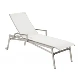 Sonnenliege Brasil Plus mit Alu-Armlehne - 09 - silber D65 - weiß