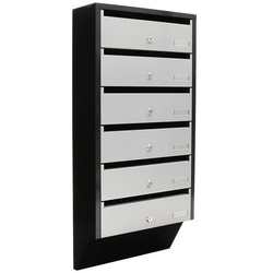 Profirst Wandbriefkasten Profirst Briefkastenanlage Quarten 6 silber/schwarz schwarz