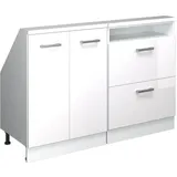 Vicco Rion Dachschrägenschrank-Set 120 x 46 x 81,6 cm Weiß Hochglanz
