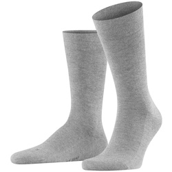 FALKE Herren Socken - Sensitive London, Strümpfe, Uni, Baumwollmischung Grau 43-46