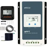 EPEVER Tracer 4210 AN MPPT Solar Laderegler 12V 24V DC Automatisch Identifizierung mit LCD-Display Hintergrundbeleuchtung Negativerdung 40A (4210AN+MT50+TS-R)