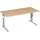 Geramöbel Flex Schreibtisch buche rechteckig, C-Fuß-Gestell silber 160,0 x 80,0 cm