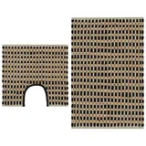 vidaXL Handgewebtes Badematten-Set Jute Stoff Natur und Schwarz
