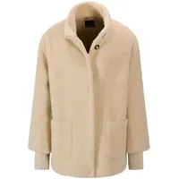 GOLDNER Flauschiger Kurzmantel mit Stehkragen", in camel | Gr.: 50,