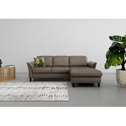 Ecksofa SIT & MORE "Maggiore L-Form", braun, B:258cm T:173cm, 100% Polyester, Sofas, wahlweise mit Kopfteilverstellung, Bettfunktion und Bettkasten