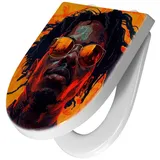 Primedeco WC-Sitz mit Absenkautomatik Motiv Künstlerischer Look (1-St), Absenkautomatik, Soft-Close orange