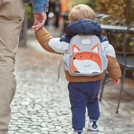 Nuvita 8740 | Kinderrucksack | Aufbewahrungstasche | Tasche mit Fächern | Ergonomischer Kinder-Rucksack | Rucksack mit verstellbaren Gurten für Vorschulkinder | (1-3 Jahre) |Ocker/Katze