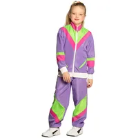 Boland - Kinderkostüm 80er Jahre Trainingsanzug mit Taschen, Jacke und Hose, verschiedene Größen, Campinganzug, Jogginganzug, Assi Anzug, Retro Style, Gruppenkostüm, Mottoparty, Karneval