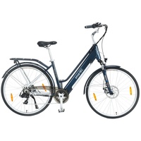 smartEC Trek-28D E-Bike Trekkingrad 28 Zoll Pedelec Rahmen-Akku 7 Gang Shimano Schaltung StVZO Hinterrad Nabenmotor Tourenrad Blau