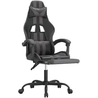 vidaXL Gaming-Stuhl mit Fußstütze Schwarz & Grau