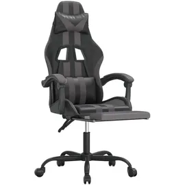 vidaXL Gaming-Stuhl mit Fußstütze Schwarz & Grau